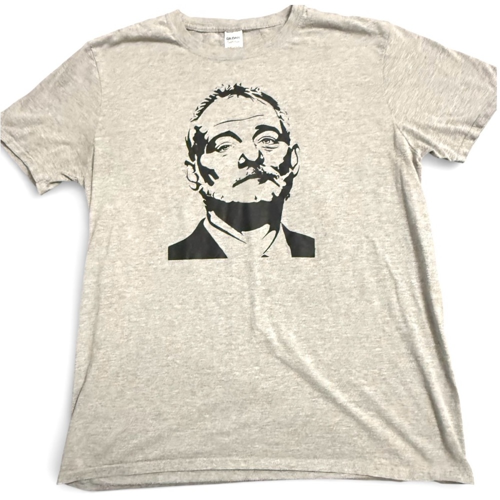 Bill F’n Murray: Gildan Light Gray Graphic Tee: Size-L